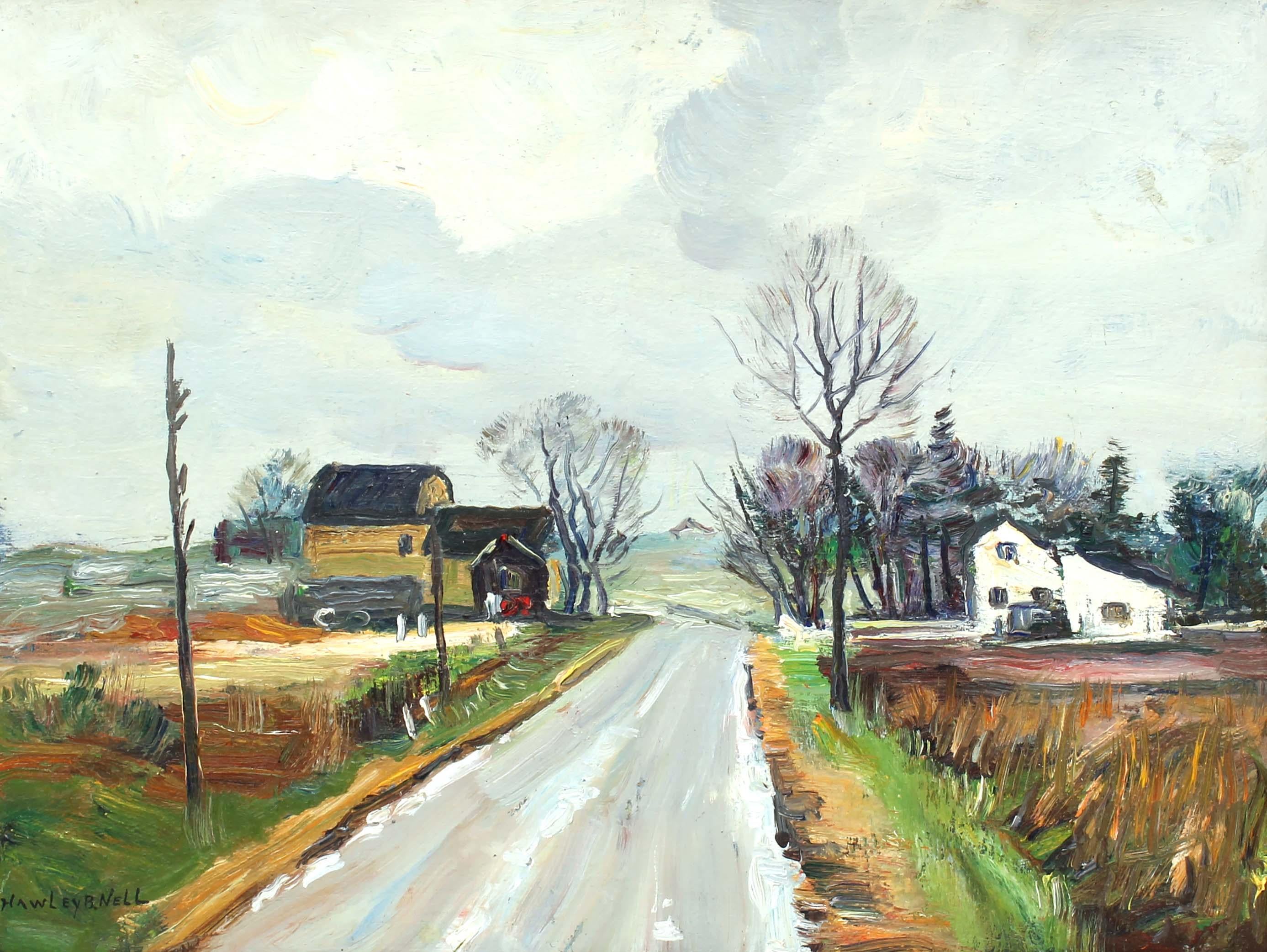 Hawley Nell original American Antique Painting Impressionist Maine Gruppe framed For Sale 3