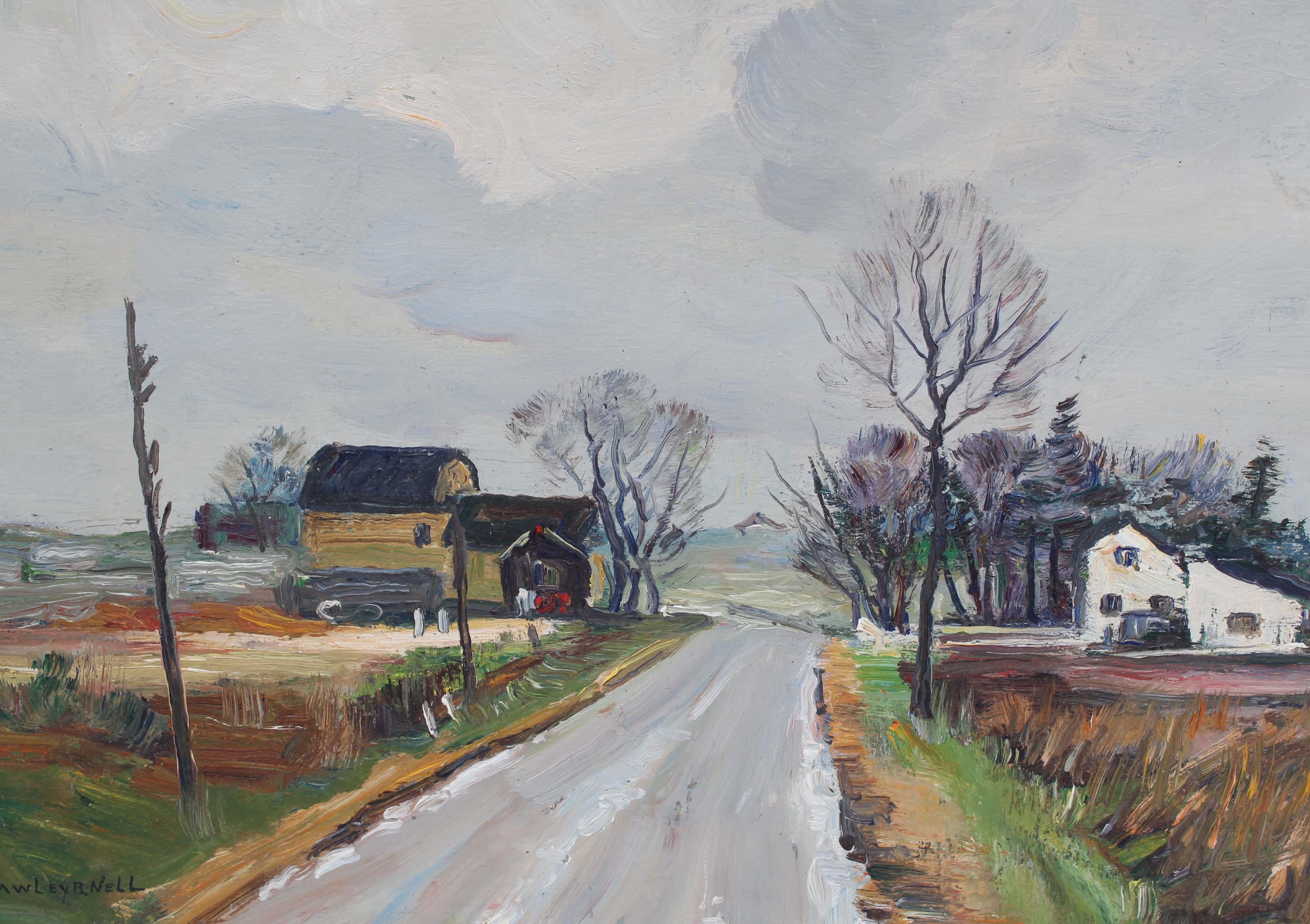 Hawley Nell original American Antique Painting Impressionist Maine Gruppe framed For Sale 4