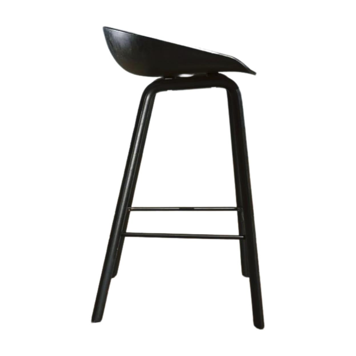 Danish Hay Black Bar Stool