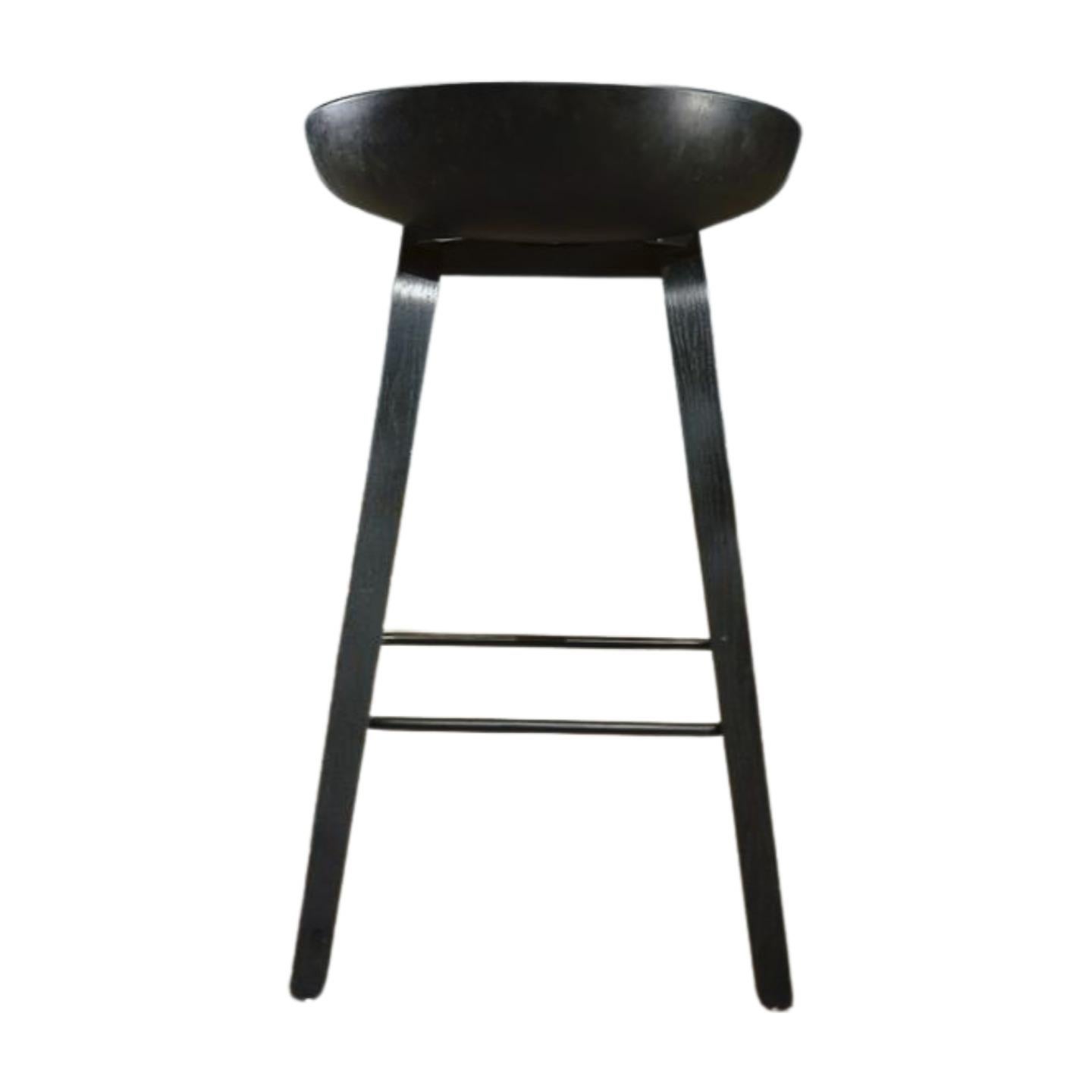 Contemporary Hay Black Bar Stool