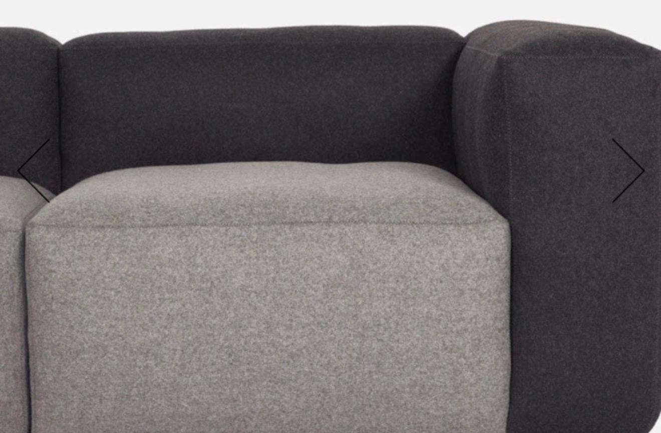 Hay Mags 2.5 Sitzer a herman Miller Brand Schwarz/ Grau (Chinesisch) im Angebot