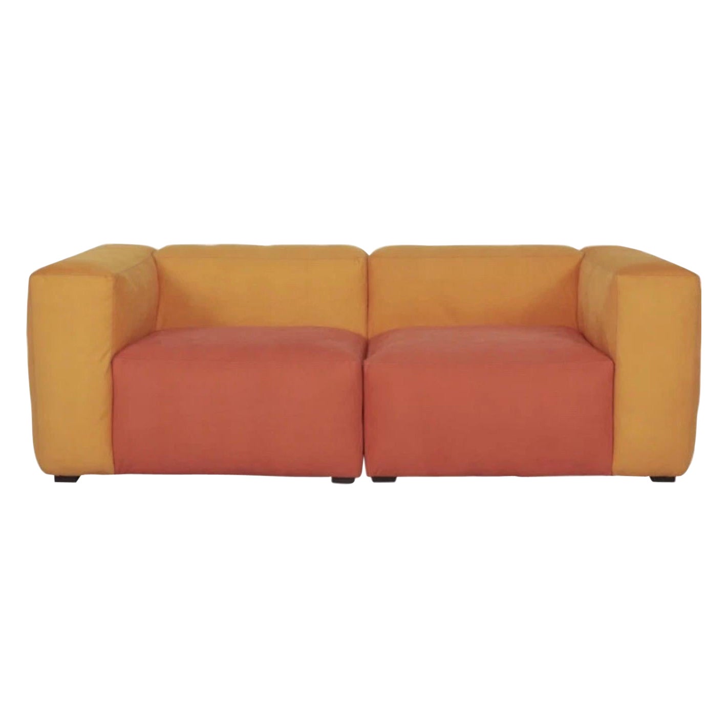 Hay Mags 2.5 Sitzer a herman Miller Brand Orange Vegan Suede im Angebot