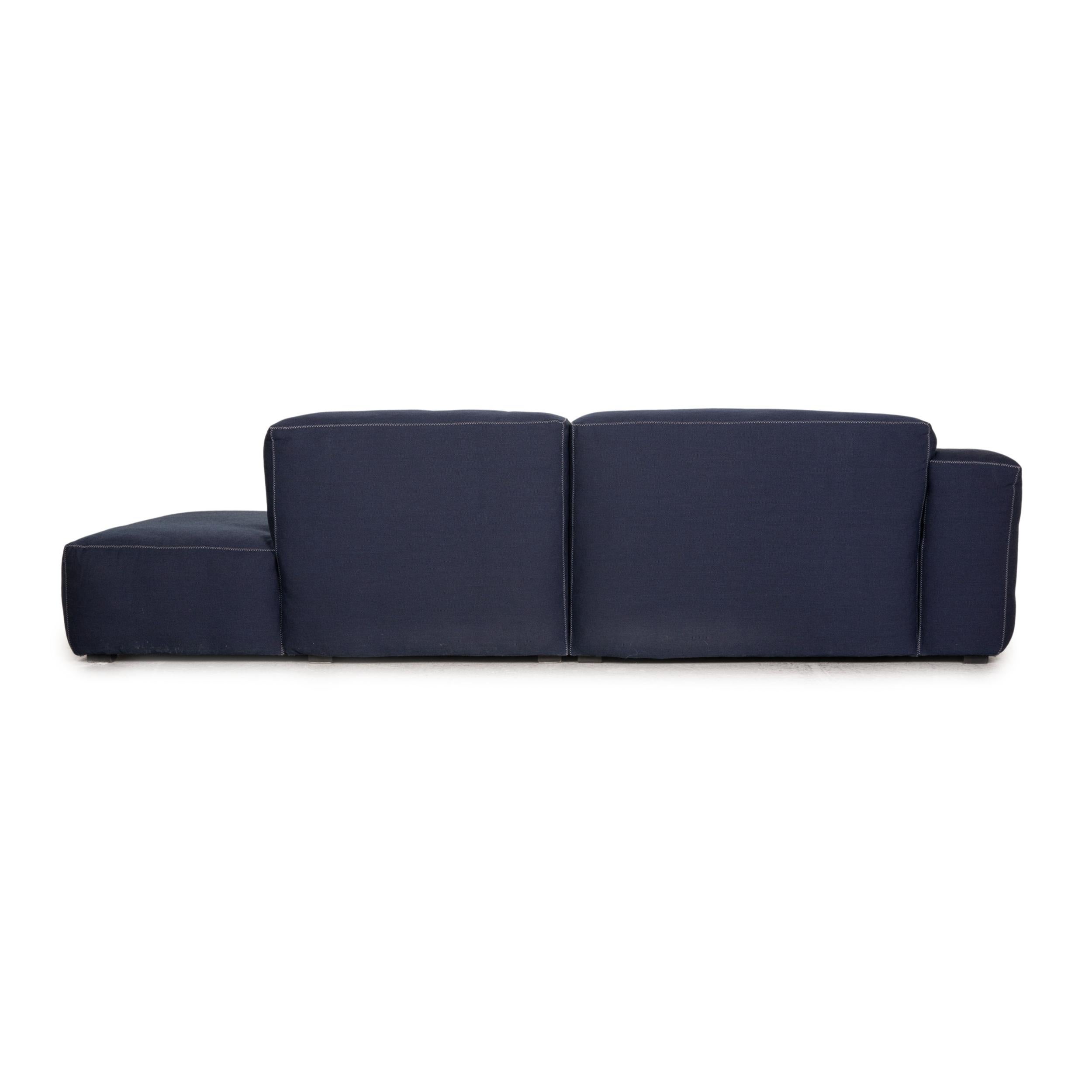 Hay Mags Fabric Sofa Blue Corner Sofa Couch In Good Condition In Cologne, DE