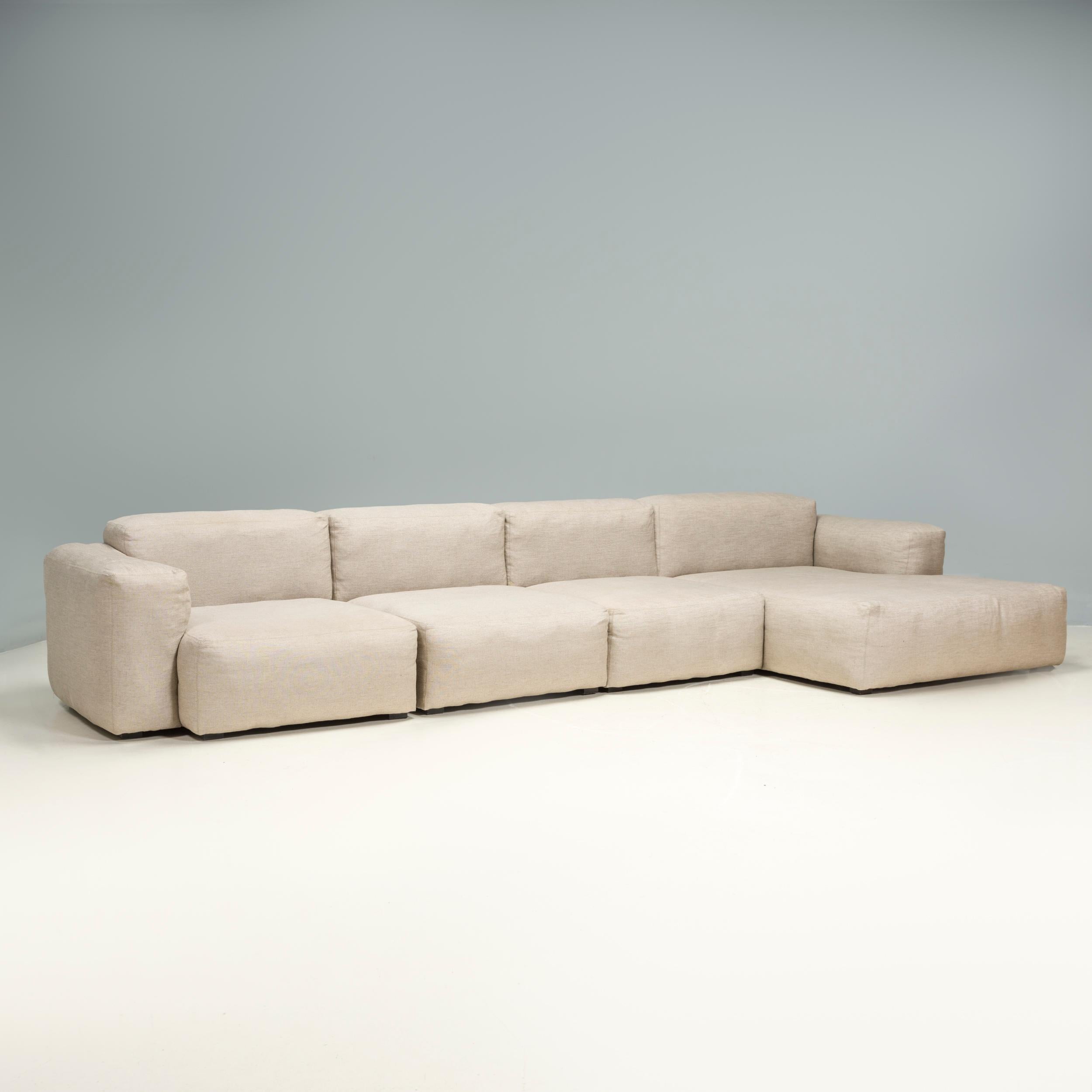 Designed by HAY, the Mags Soft sofa was intended as a more informal iteration of the original Mag, with rounded corners and softer cushions to create the ultimate lounging experience.

Formed of four separate units, the sofa features an arm module,