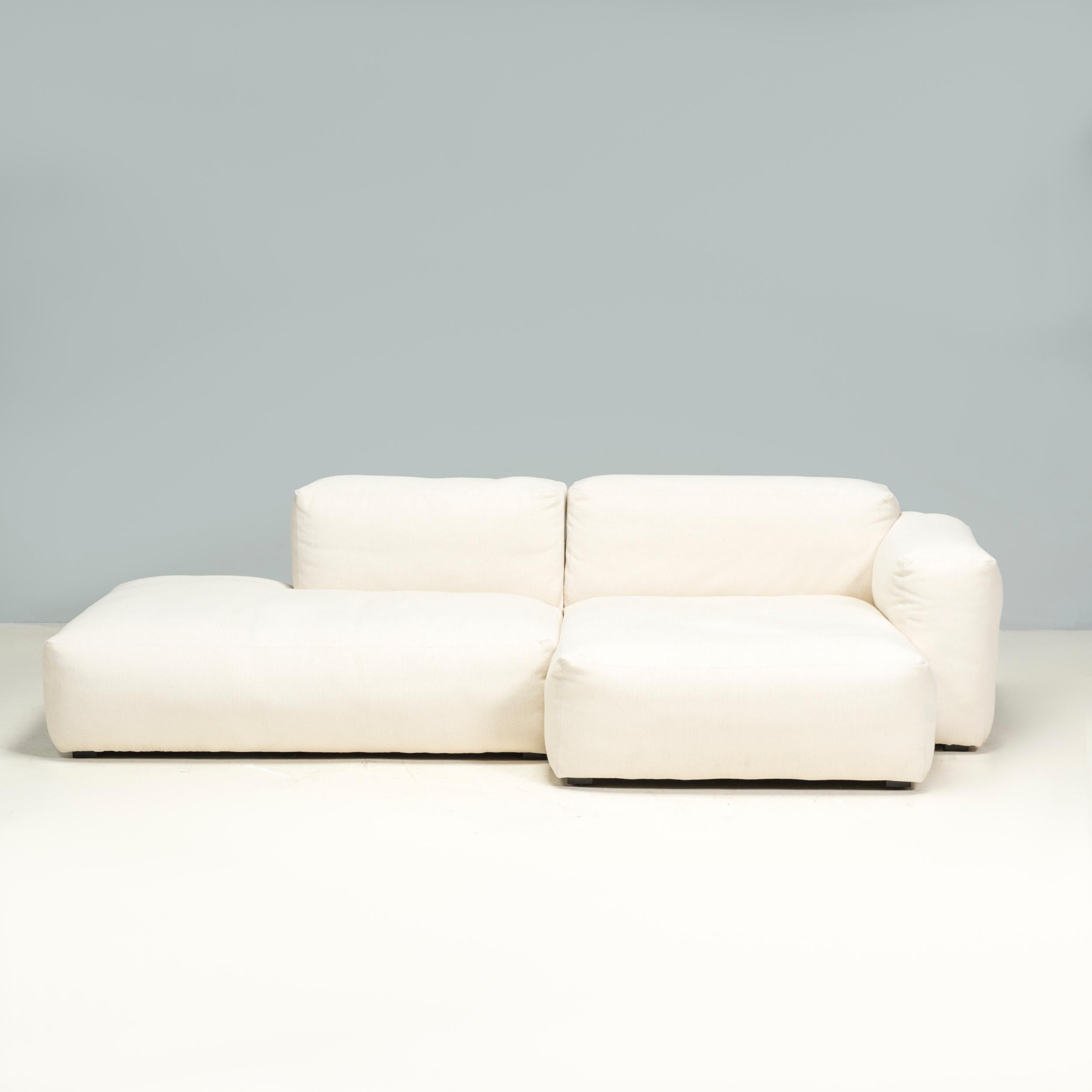 Designed by HAY, the Mags Soft sofa was intended as a more informal iteration of the original Mag, with rounded corners and softer cushions to create the ultimate lounging experience. 

Formed of two separate units, the sofa features an arm module