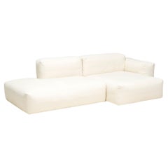 Modulares Ecksofa von HAY Mags aus weichem, niedrigem, cremefarbenem Stoff