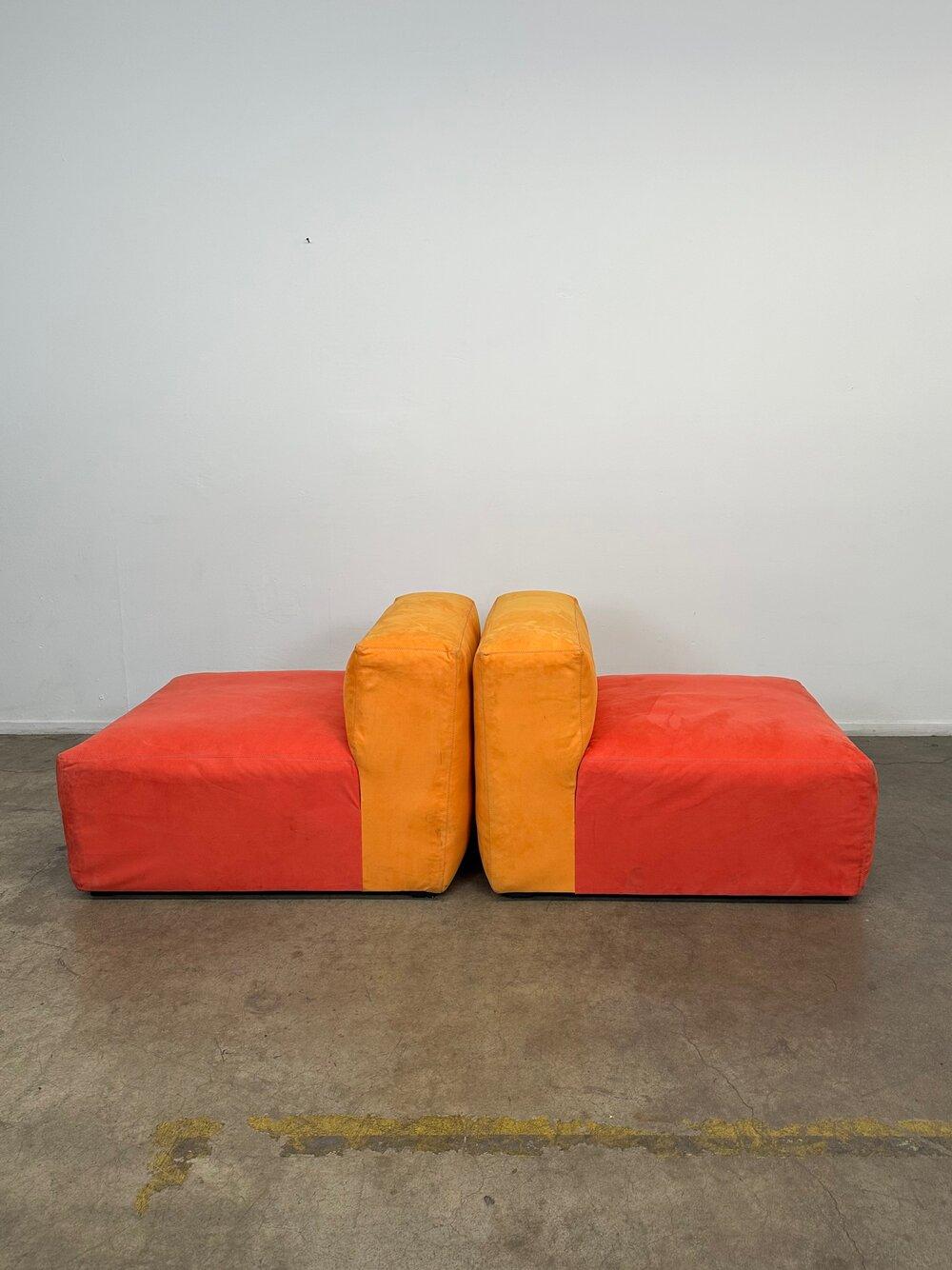 Mid-Century Modern Hay Mags Soft Modular Sofa, Goldenrod / Orange, Middle