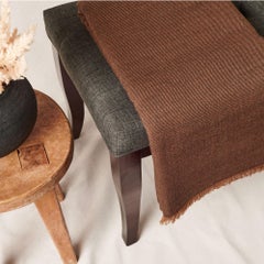 Hay Twill Merino Handloom Soft Throw Decke In Rich Warm Brown