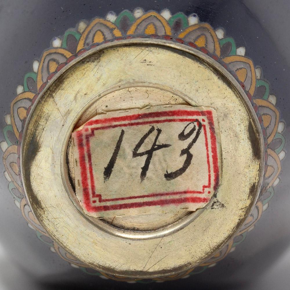 Hayashi School Cloisonné Vase Pair, Meiji Period with Tomobako For Sale 8