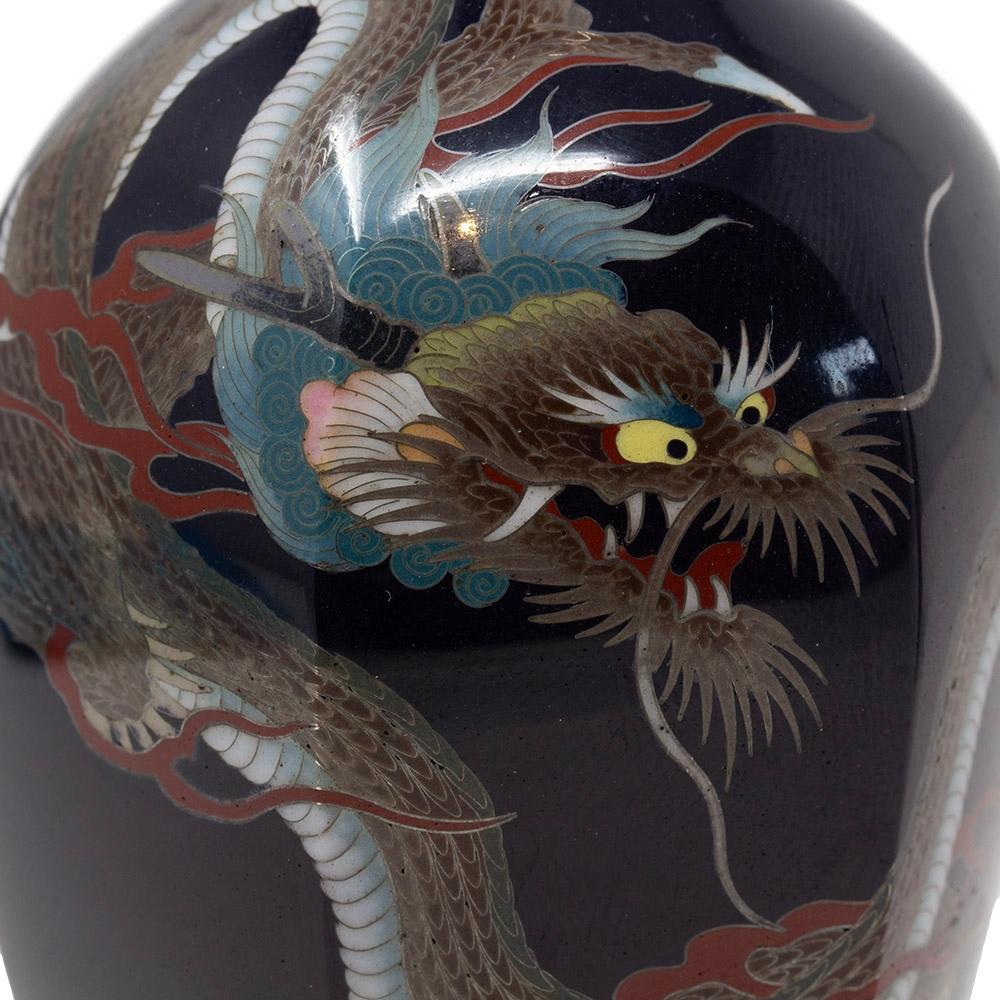 Hayashi School Cloisonné Vase Pair, Meiji Period with Tomobako For Sale 11