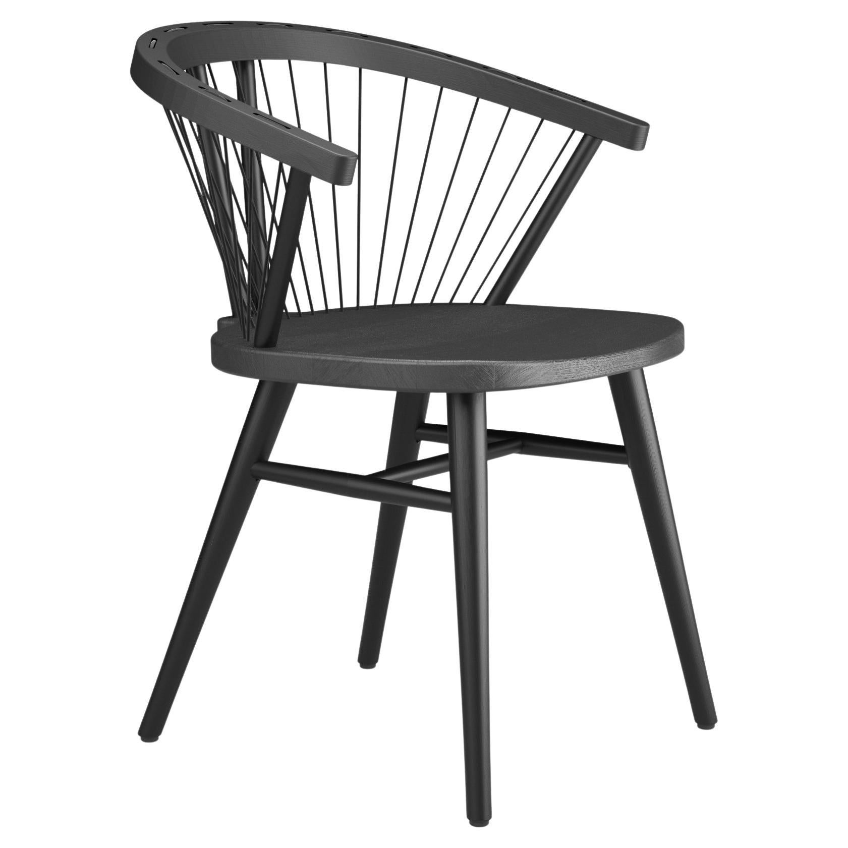 Chaise ronde Hayche Cuerdas, noire, Royaume-Uni, fabriquée sur commande