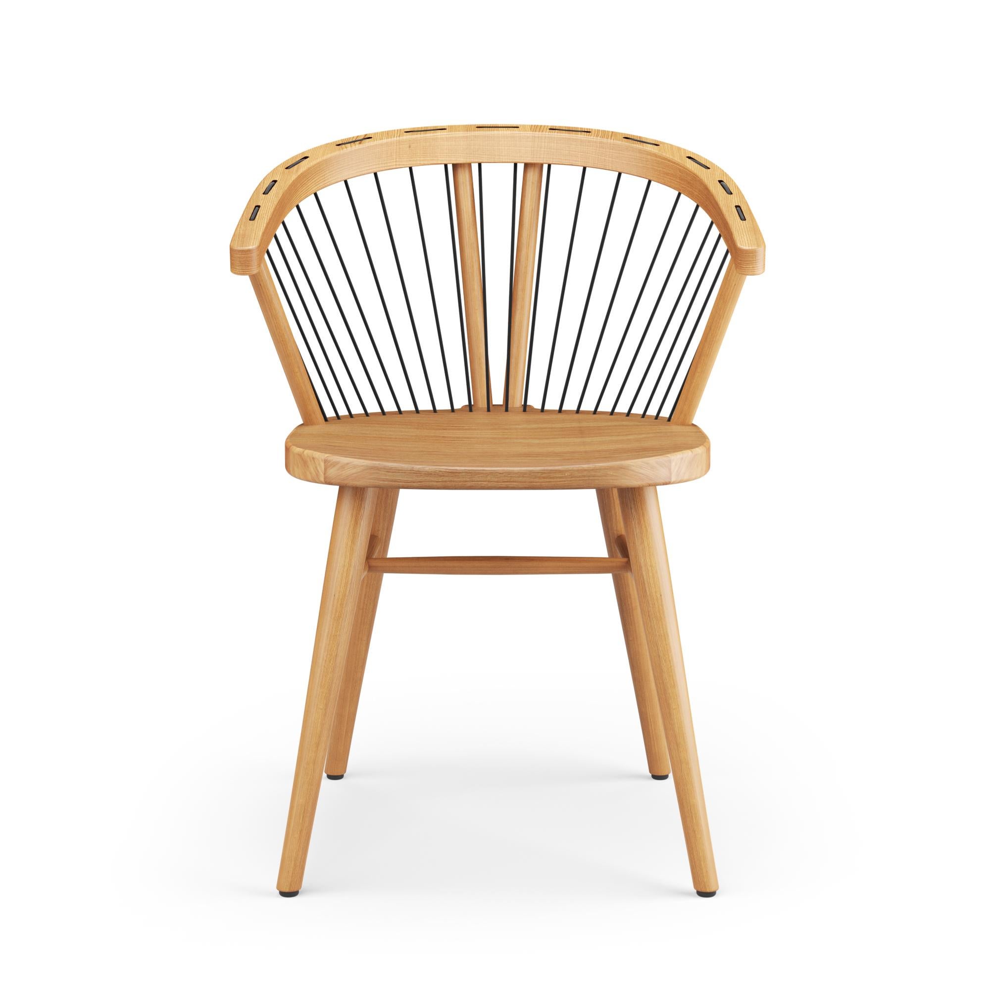 Modern Hayche Cuerdas Rounded chair, Oak & Black, UK, Made To Order For Sale