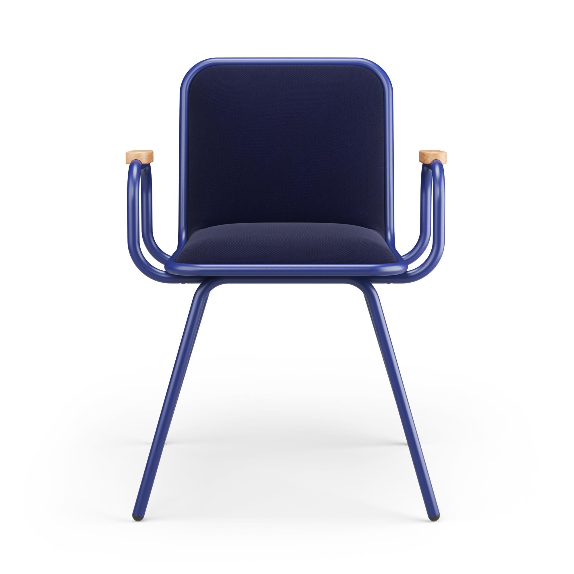 Metalwork Hayche Dulwich with Armrest - Blue, UK, Made to Order For Sale
