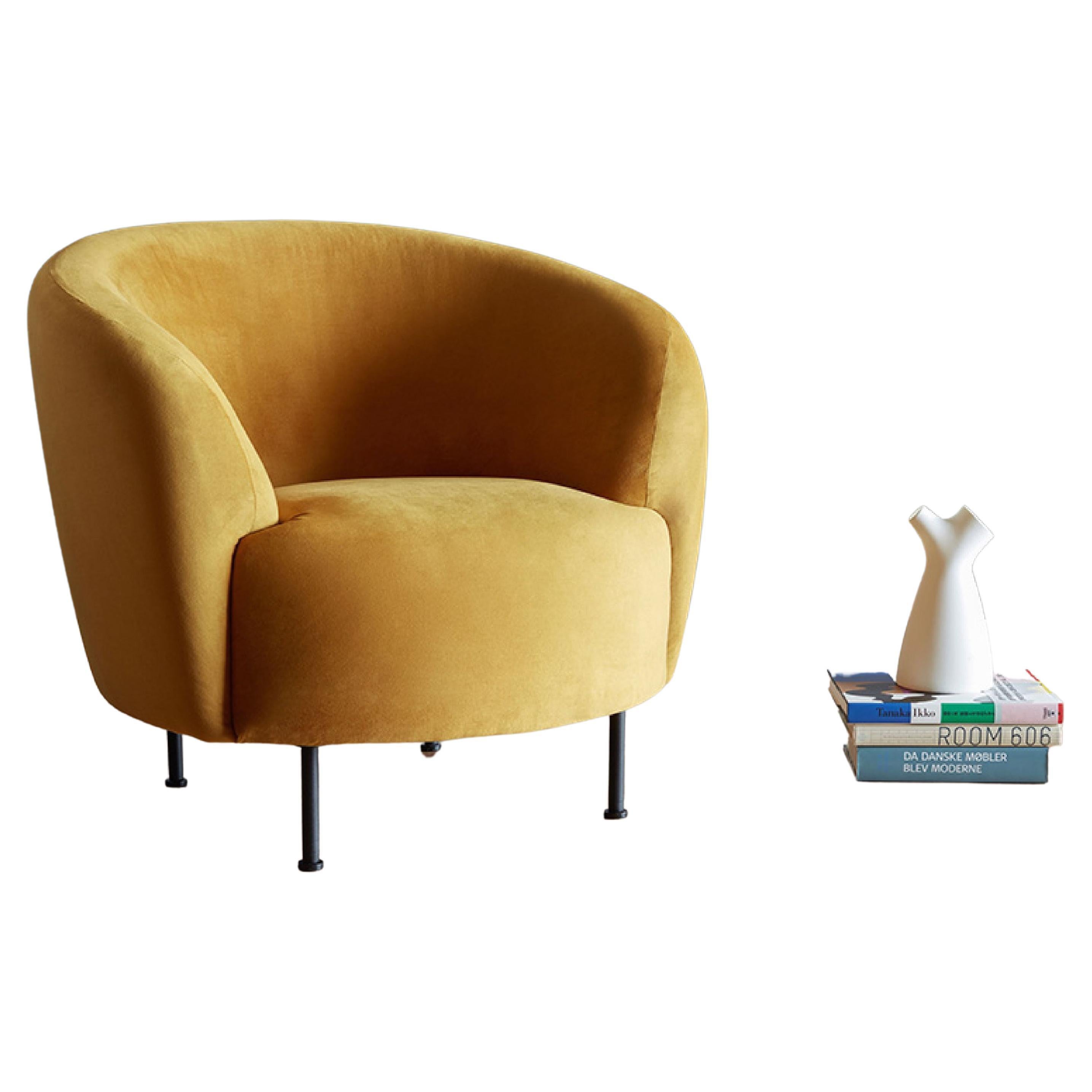 Hayche Glover Armchair - Metal Legs - Yellow, UK, Made to Order For Sale