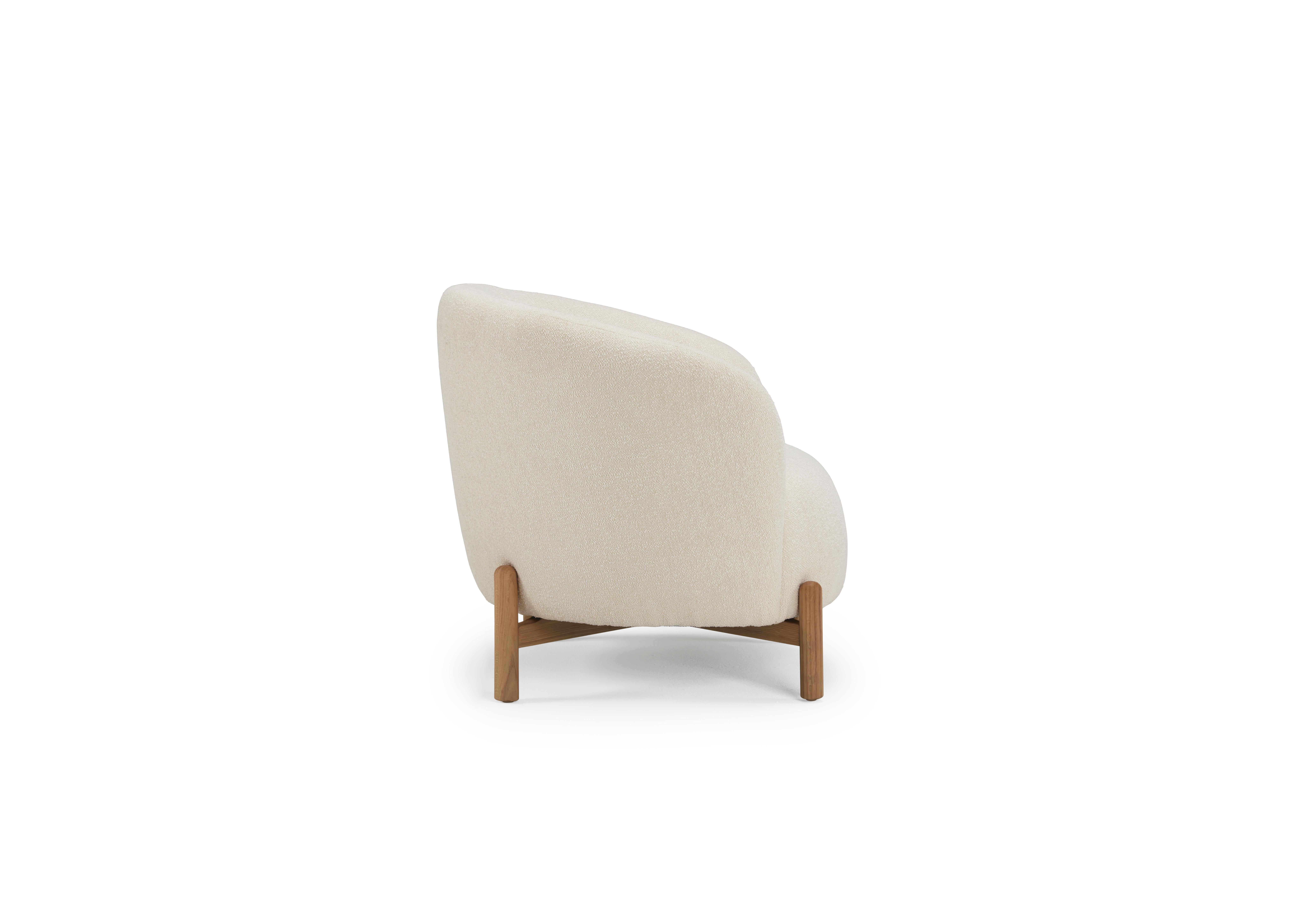 European Hayche Glover Armchair - Wooden Base - Crema, UK, Made to Order For Sale