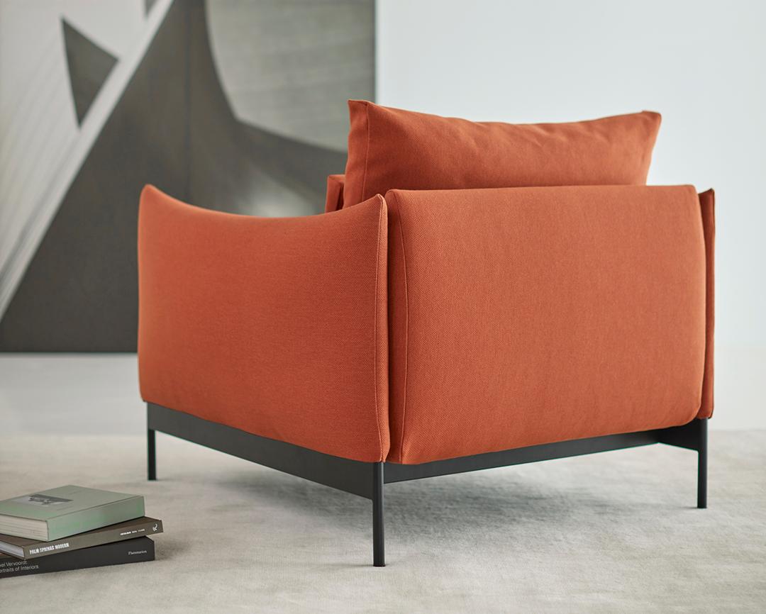 The Leyi Armchair exemplifies sustainable design with its contemporary elegance. Combining practicality and exceptional comfort, this piece is crafted with a long life-cycle in mind. It features removable and washable covers, allowing for easy