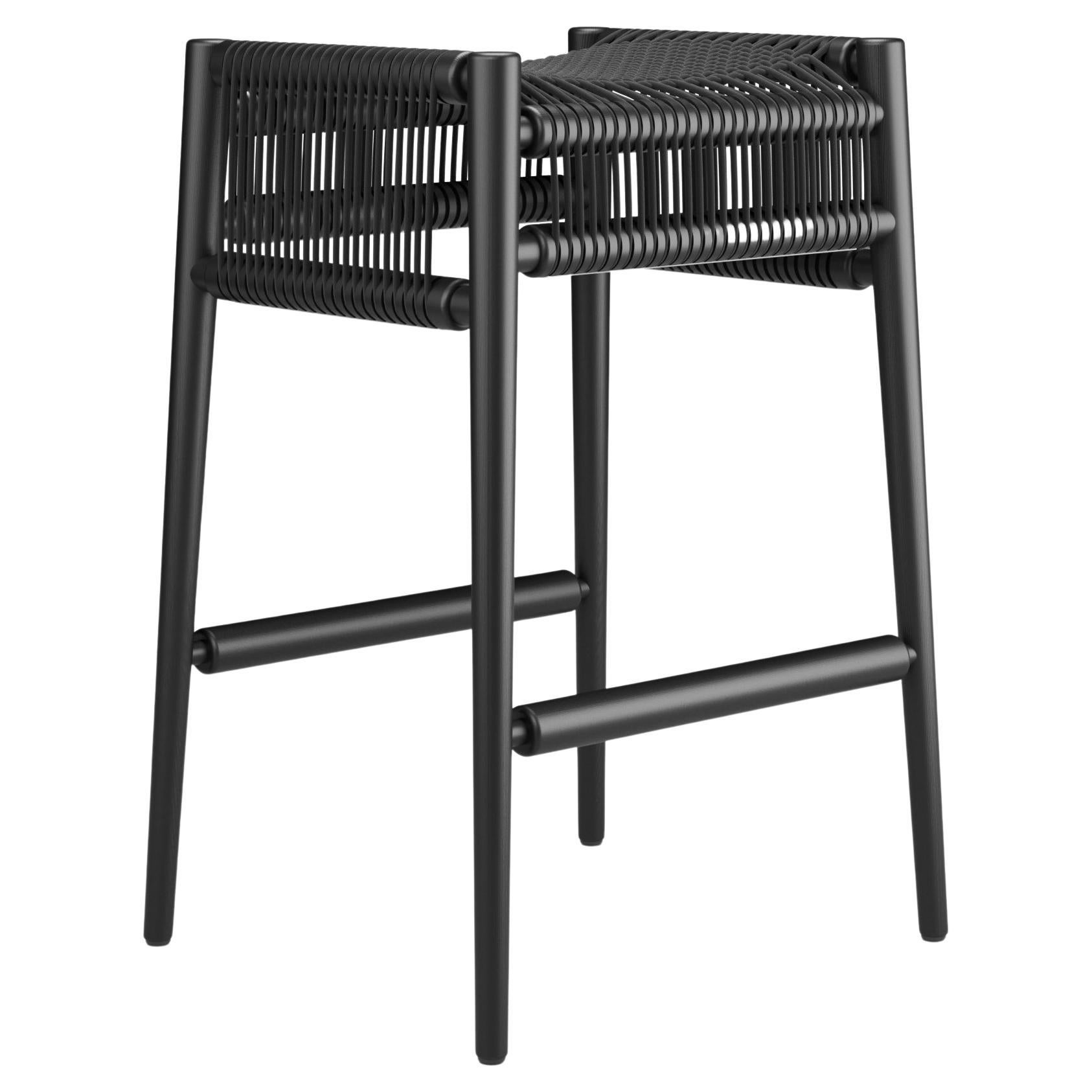 Hayche Loom Bar Stool - Black, UK, Made to Order For Sale