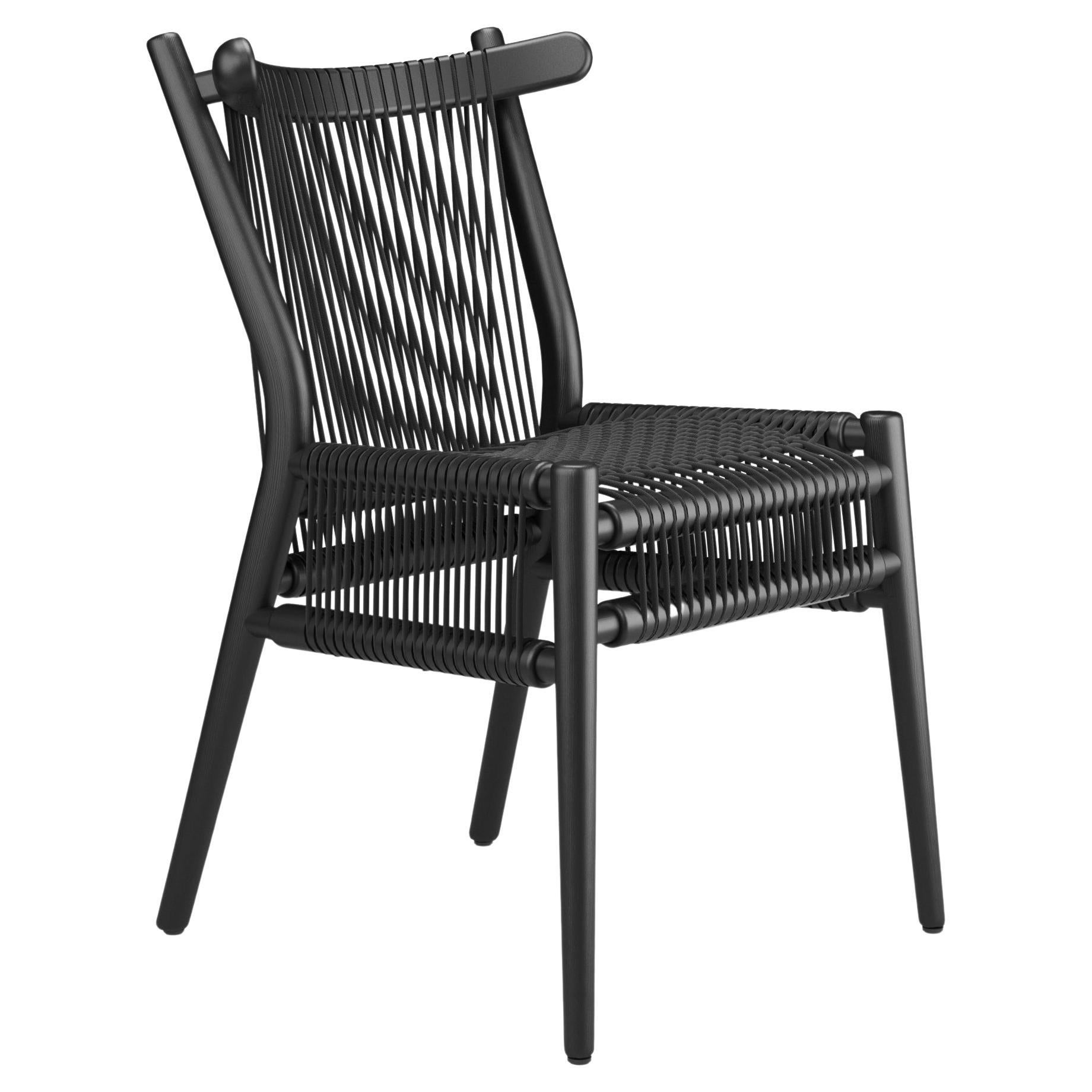 Chaise Hayche Loom noire, Royaume-Uni, fabriquée sur commande en vente