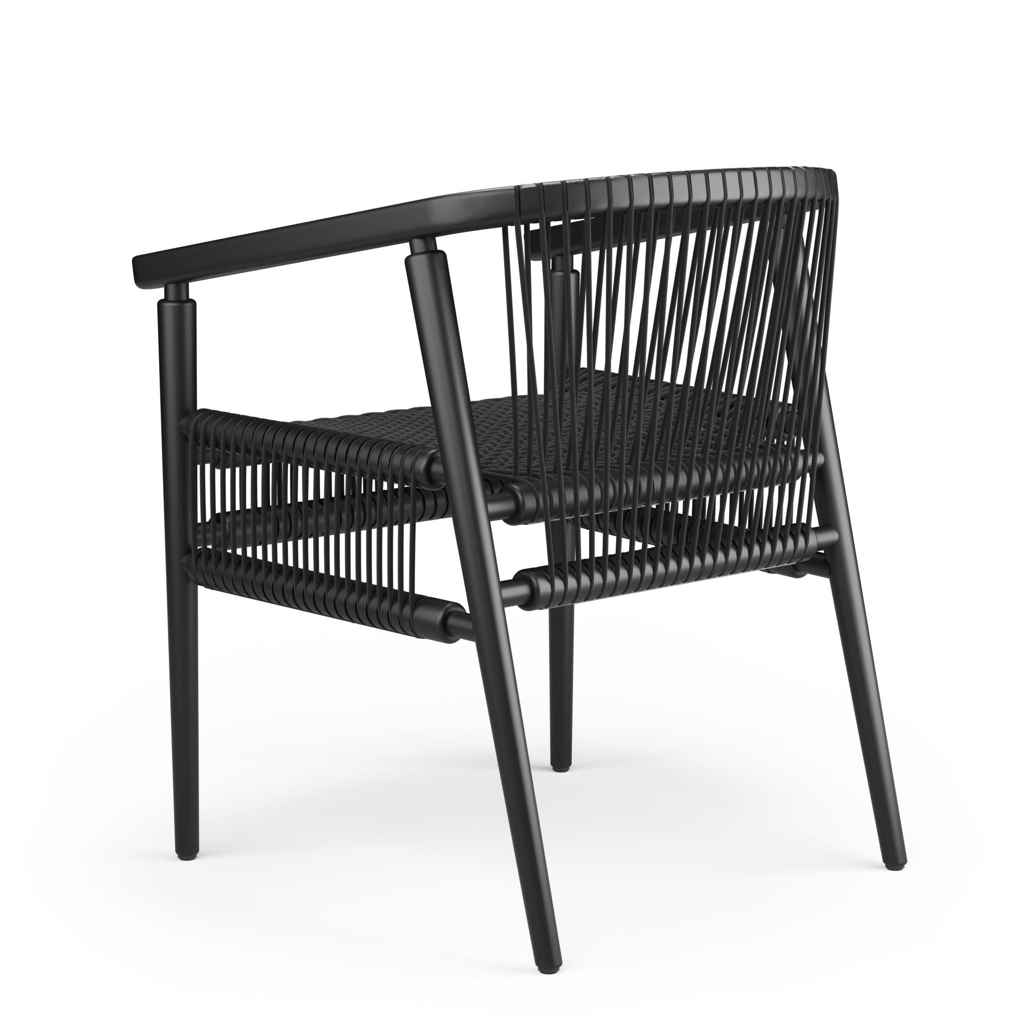 Mexican Hayche Loom Rounded chair, Black, UK, Made To Order For Sale