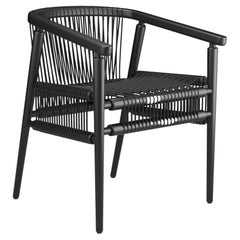 Chaise ronde Hayche Loom, noire, Royaume-Uni, fabriquée sur commande