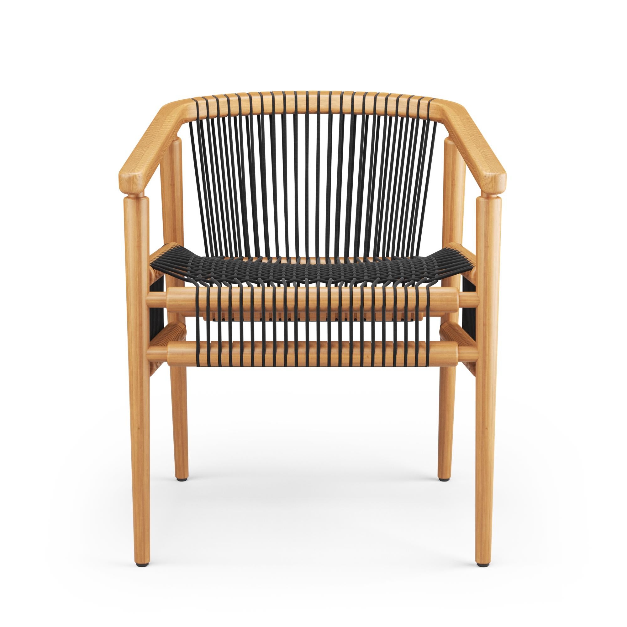 Modern Hayche Loom Rounded chair, Oak & Black, UK, Made To Order For Sale