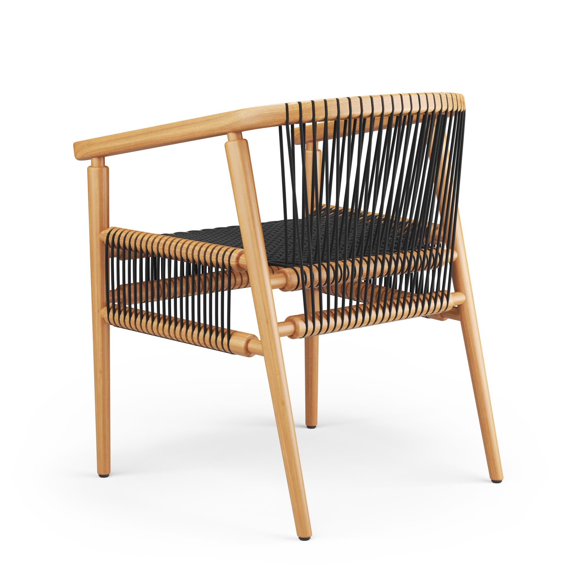 Mexican Hayche Loom Rounded chair, Oak & Black, UK, Made To Order For Sale
