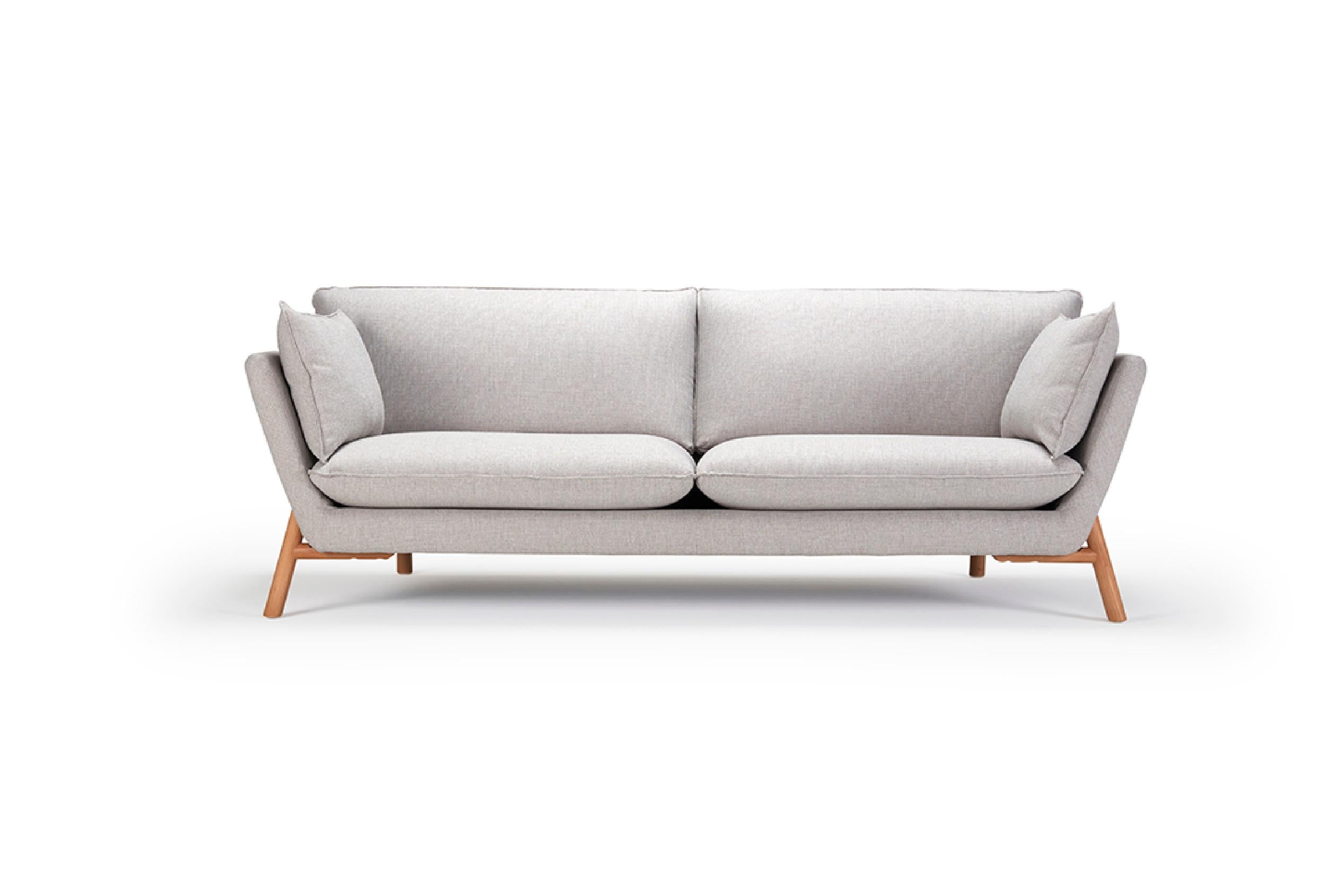 Modern Hayche Nave 2 Seater Sofa - Grey, UK, Made to Order For Sale