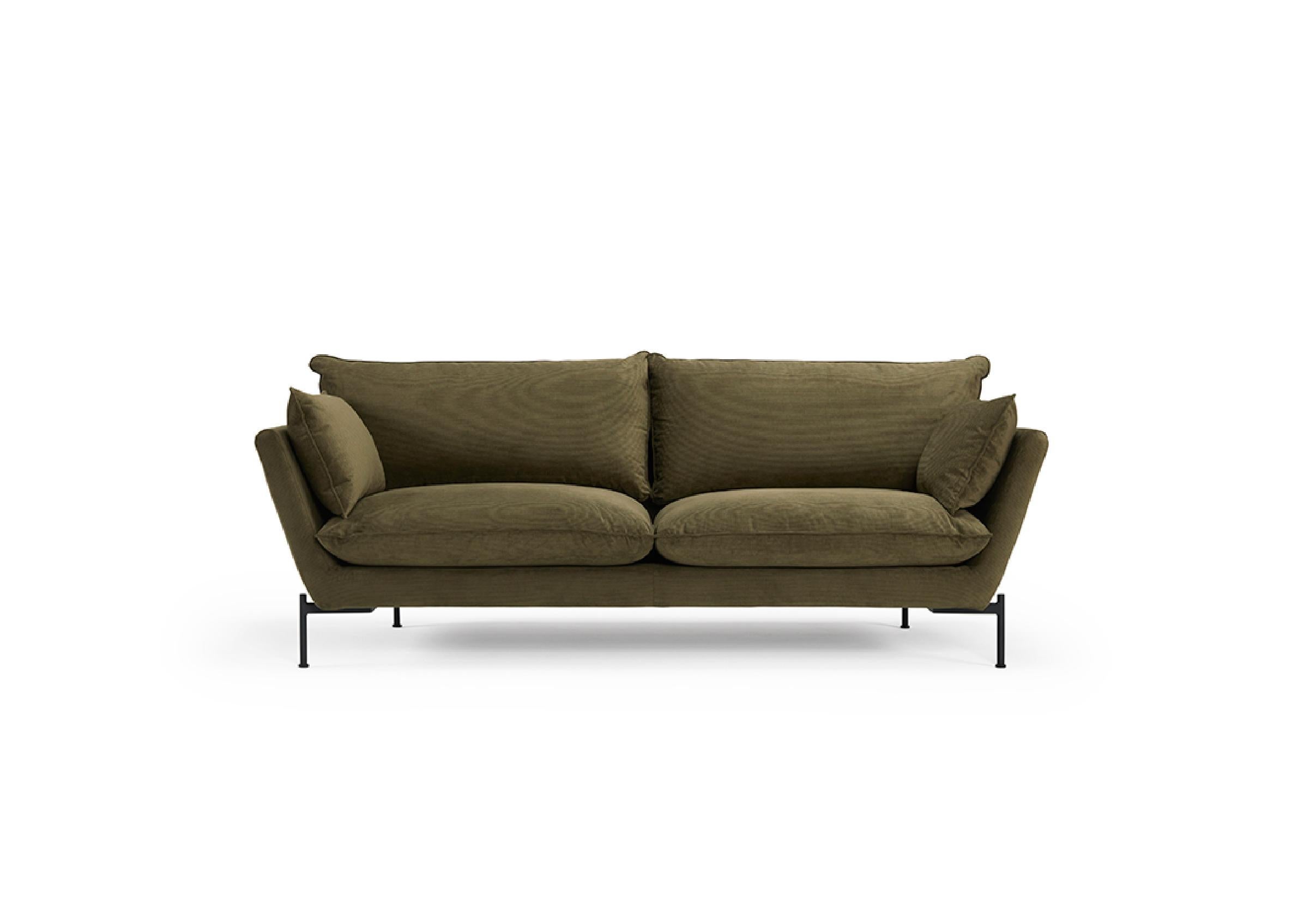 Modern Hayche Nave Lux 2 Seater Sofa - Green, UK, Made to Order For Sale
