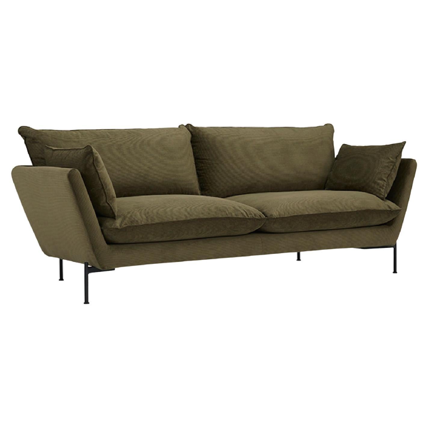 Hayche Nave Lux 2 Seater Sofa - Green, UK, Made to Order For Sale