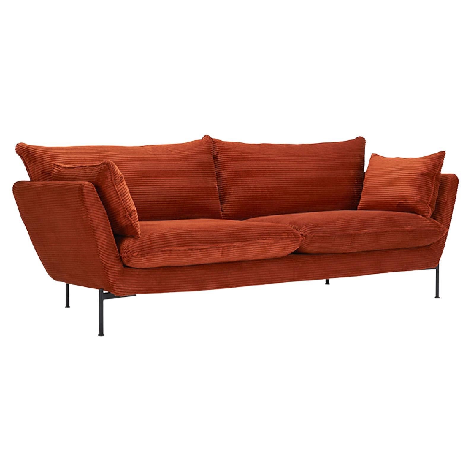 Hayche Nave Lux 2 Seater Sofa - Red, UK, Made to Order For Sale