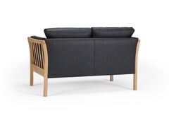 Hayche Oscar 2 Seater Sofa - Black Leather, UK, Made to Order