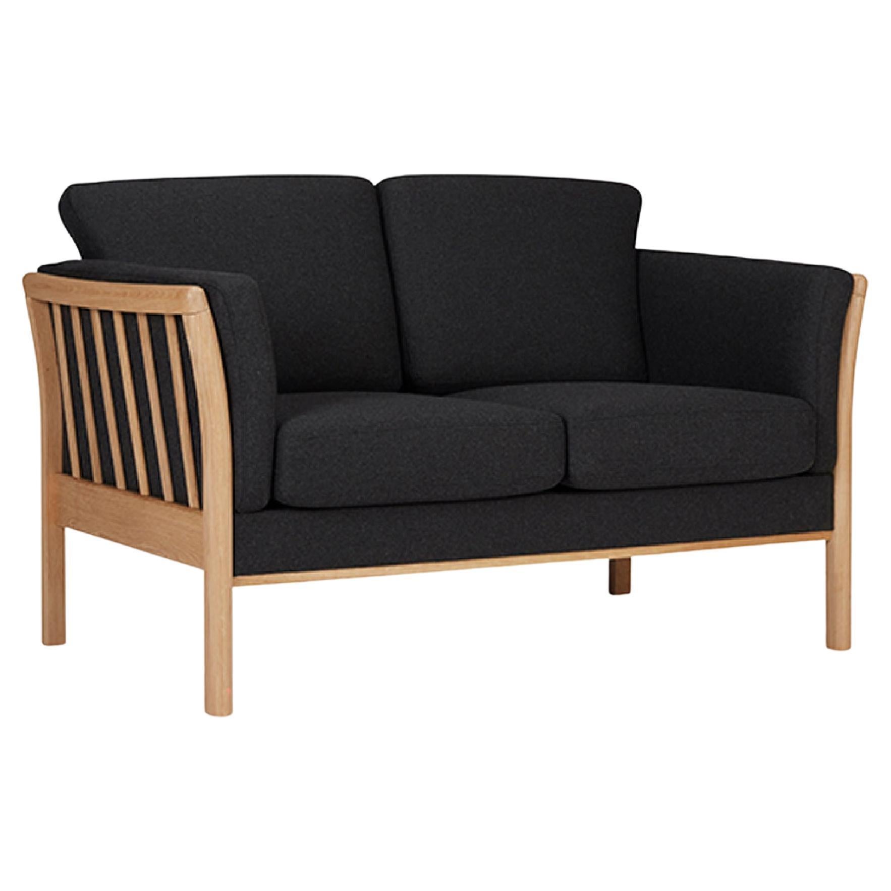  Hayche Oscar 2 Seater Sofa - Black, UK, Made to Order For Sale