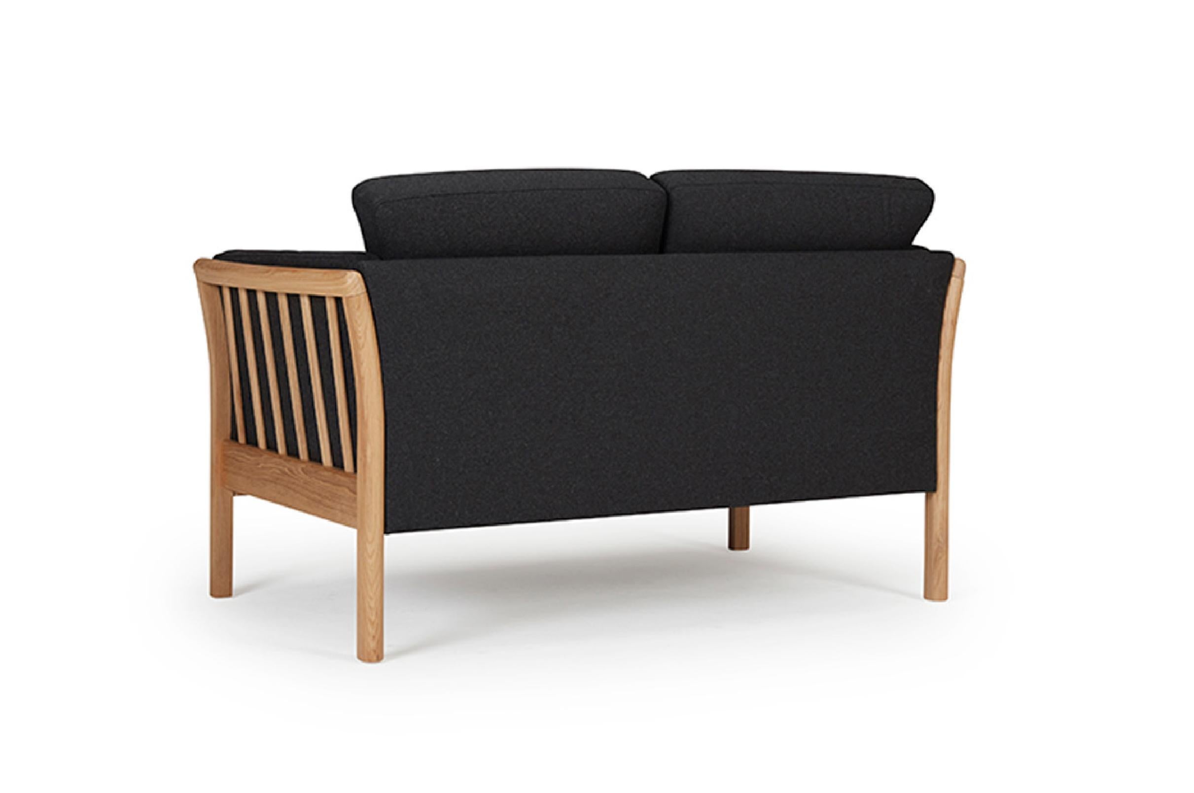 Woodwork Hayche Oscar 2 Seater Sofa, Black, United Kingdom, Made to Order For Sale