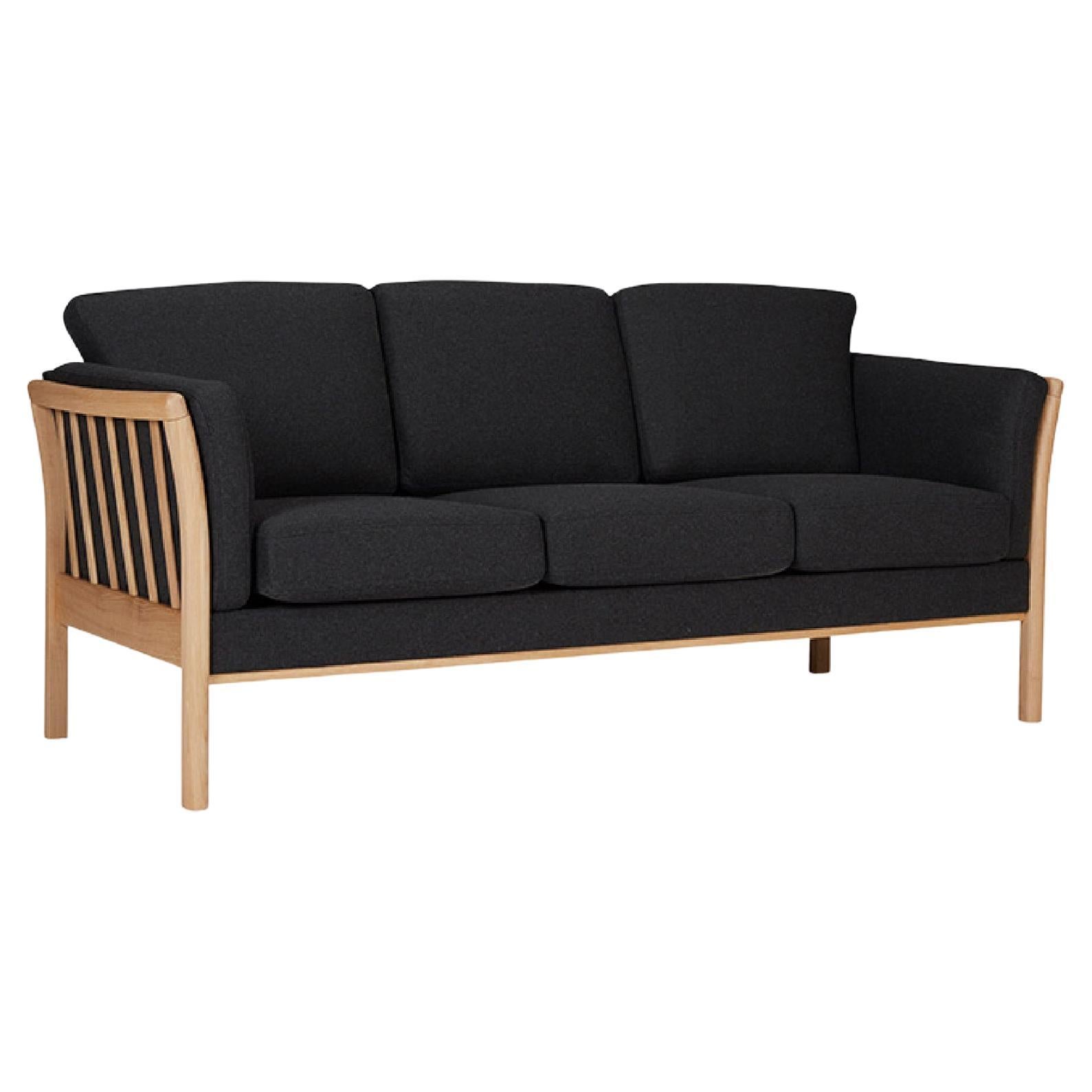  Hayche Oscar 3 Seater Sofa - Black, UK, Made to Order For Sale