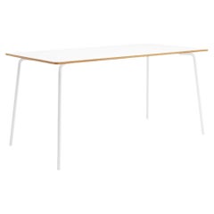 Hayche Otto Rectangular White Table, Metal Legs and Plywood Top, United Kingdom