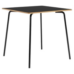 Hayche Otto Square Black Table, Metal Legs and Plywood Top, United Kingdom