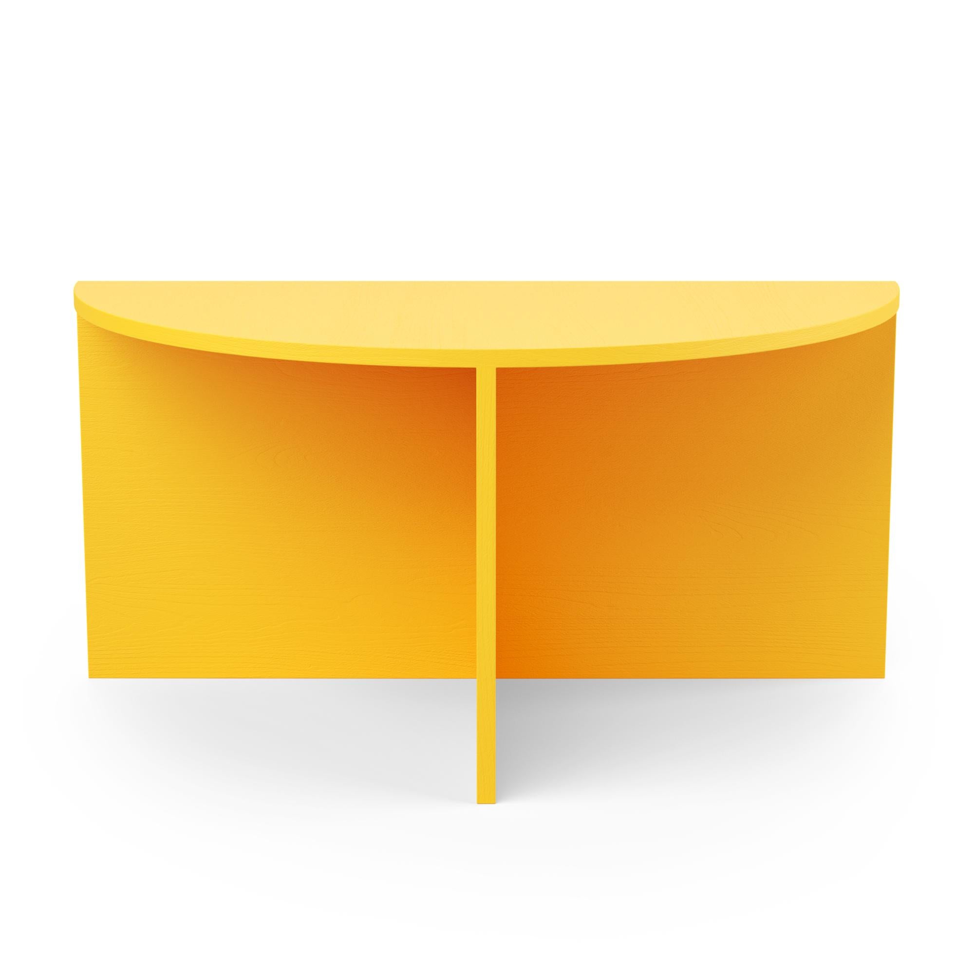 Woodwork Hayche Pie Chart System 1/2 Table, Yellow, Solid Wood, UK, Made To Order For Sale