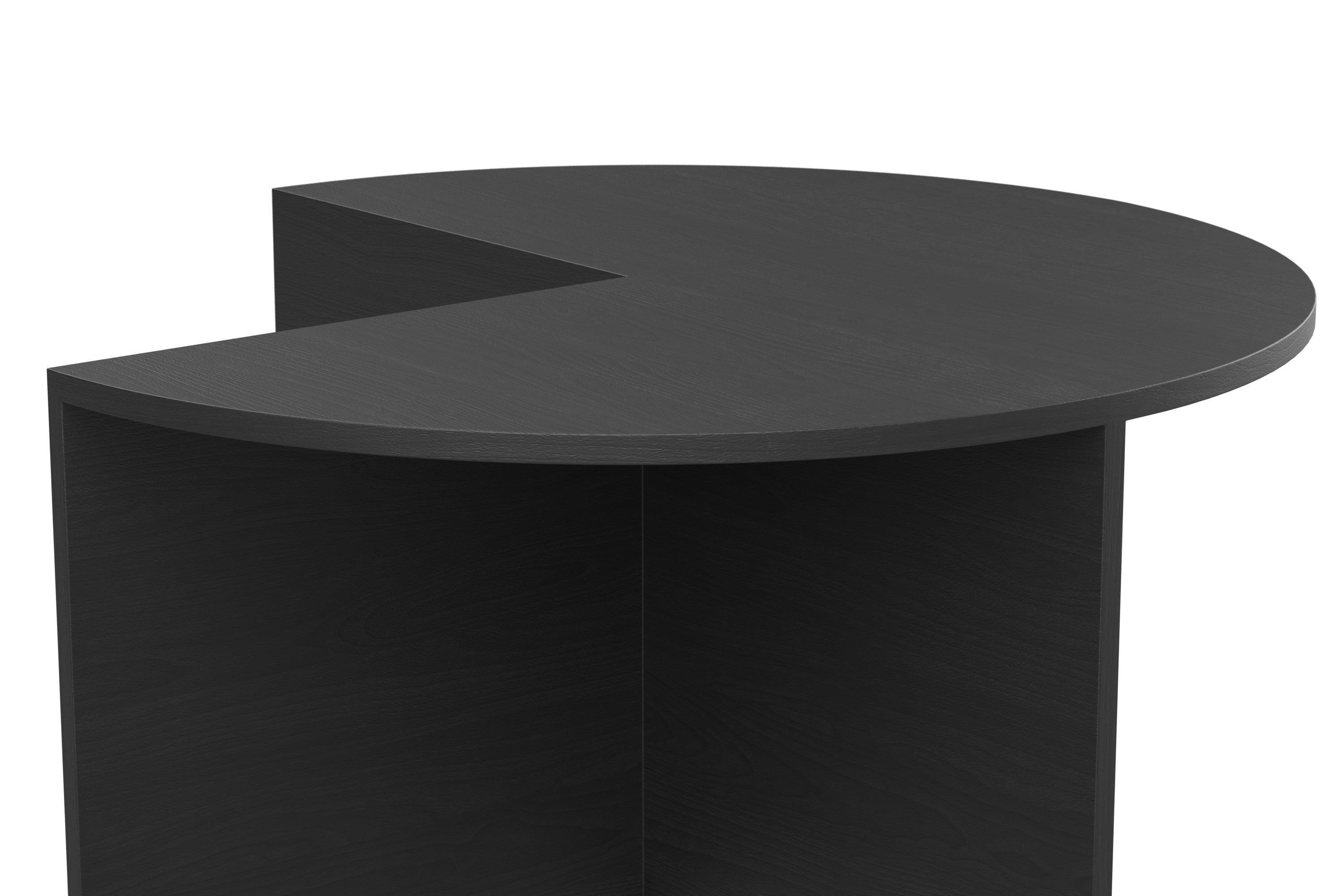 Modern Hayche Pie Chart System 3/4 Table, Black, Solid Wood, UK, Made To Order For Sale