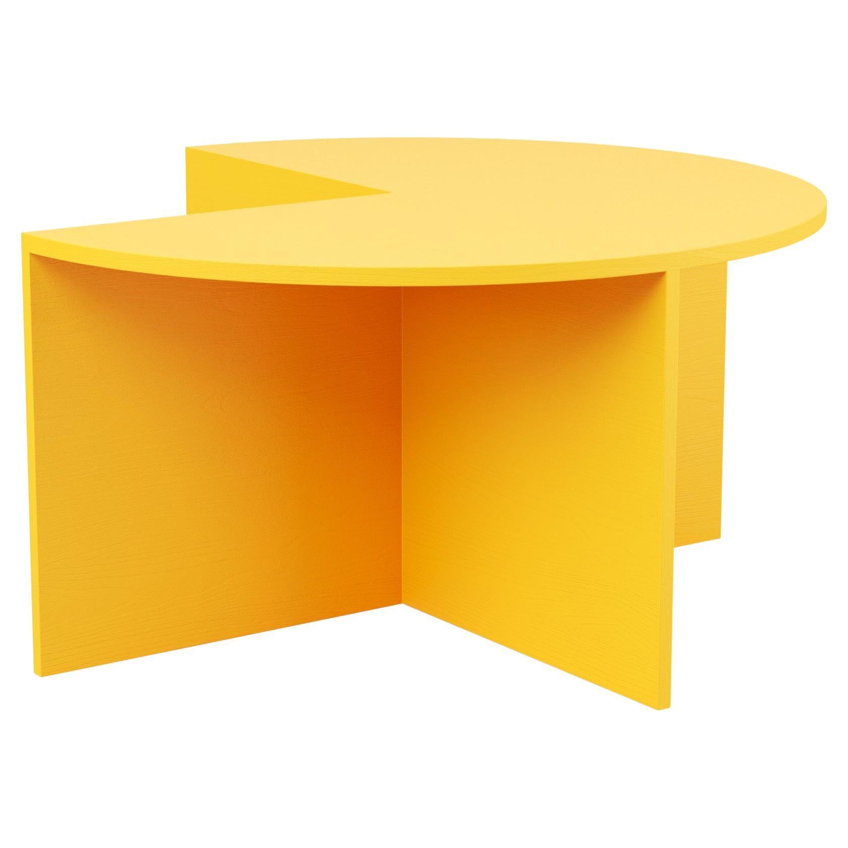 Hayche Pie Chart System 3/4 Table, Yellow, Solid Wood, UK, Made To Order For Sale