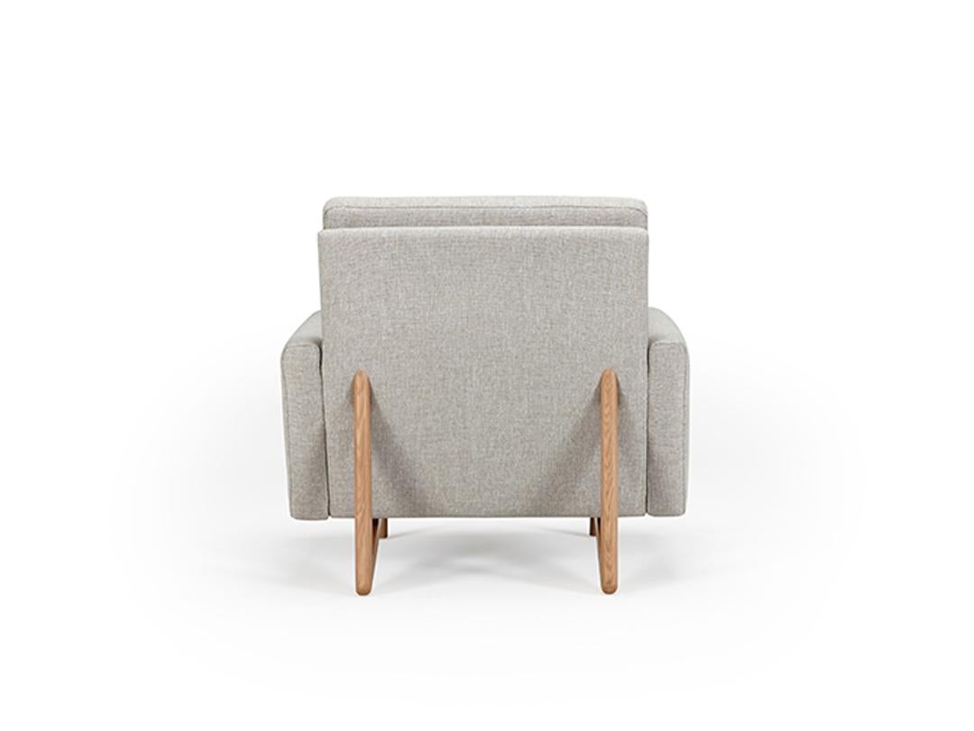Modern Hayche Retro Armchair - Grey, UK, Made to Order For Sale