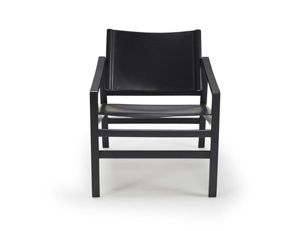Modern Hayche Saddle Armchair - Black, UK, Made to Order For Sale