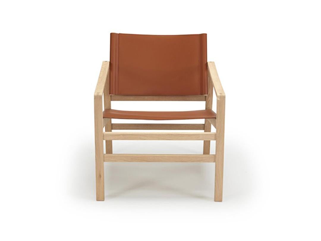 Modern Hayche Saddle Armchair - Cognac, UK, Made to Order For Sale