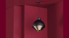 Hayche Strata Pendant Lamp, Black & Brass, United Kingdom, in Stock