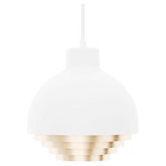 Lampe à suspension Hayche Strata, blanc et laiton, Royaume-Uni, en stock