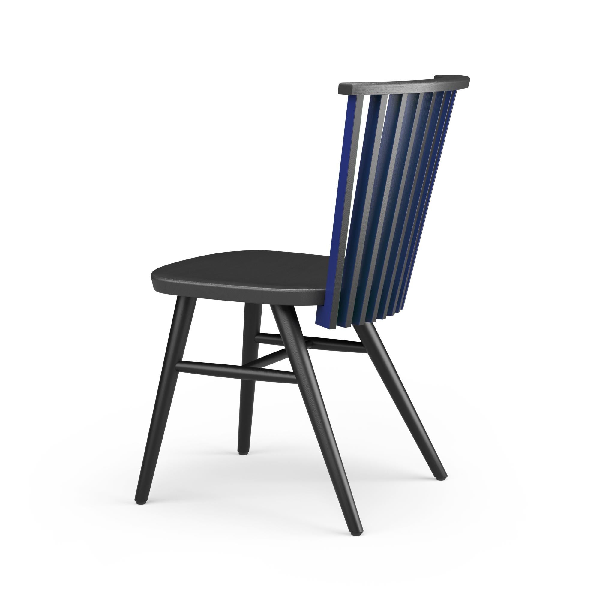 Modern Hayche, Tornasol chair, Black, Green & Blue, Solid Wood, UK, Made To Order For Sale
