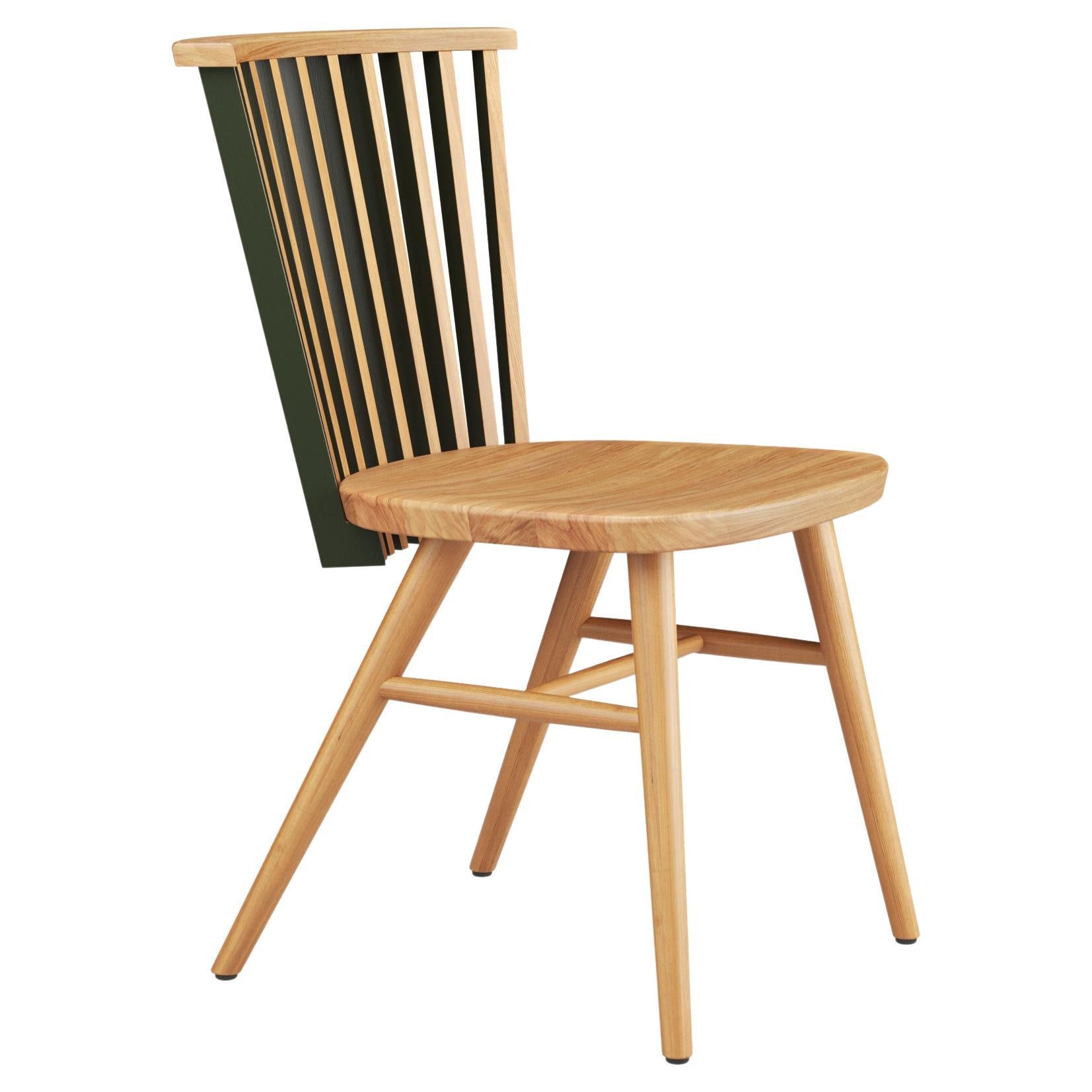 Hayche, Tornasol chair, Oak, Green & Pink, Solid Wood, UK, Made To Order For Sale