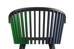 Hayche, Tornasol Rounded chair, Bla, Green & Blue, Solid Wood, UK, Made To Order