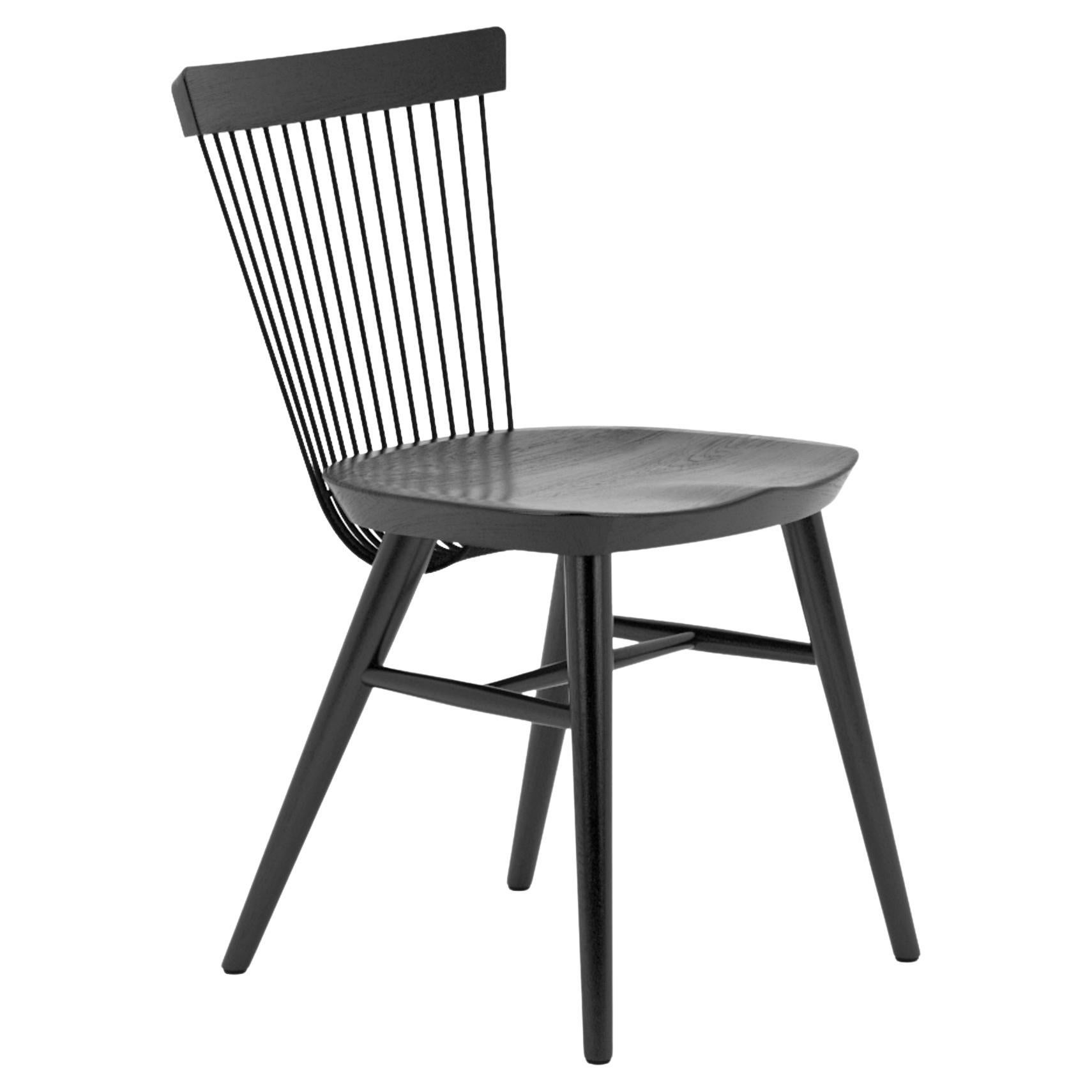 Hayche, WW Chair - Black, solid oak & metal rods, United Kingdom, Made To Order For Sale
