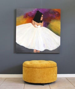 Abito, tecnica mista su tela