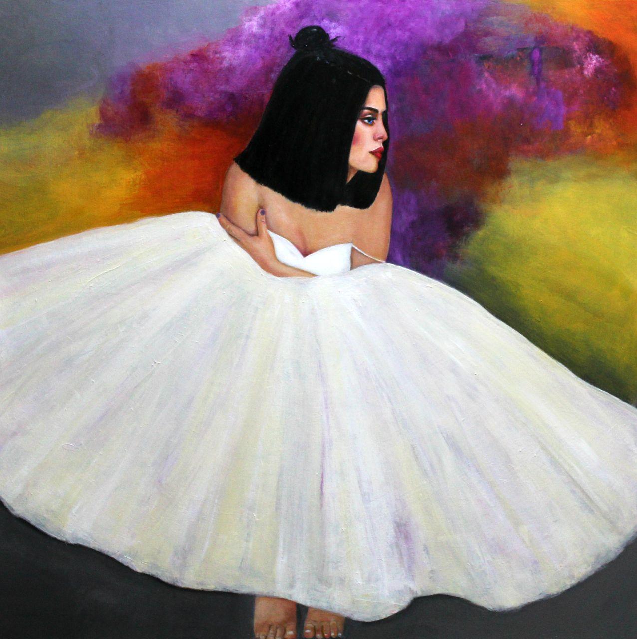 Dress, Mixed Media on Canvas - Mixed Media Art by Haydee Torres